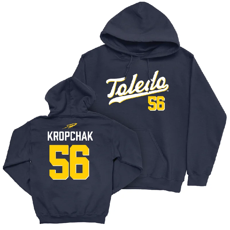 Toledo Football Navy Script Hoodie  - Jacob Kropchak