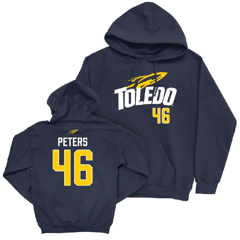 Toledo Football Navy Sideline Hoodie - Jeremiah Peters | #46