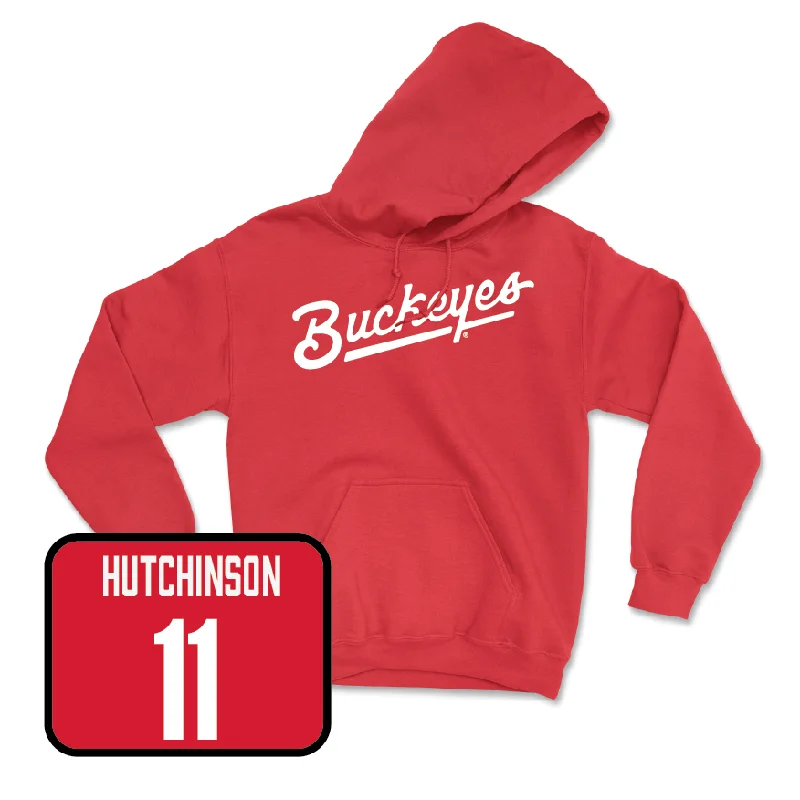 Red Men's Volleyball Script Hoodie  - Ben Hutchinson