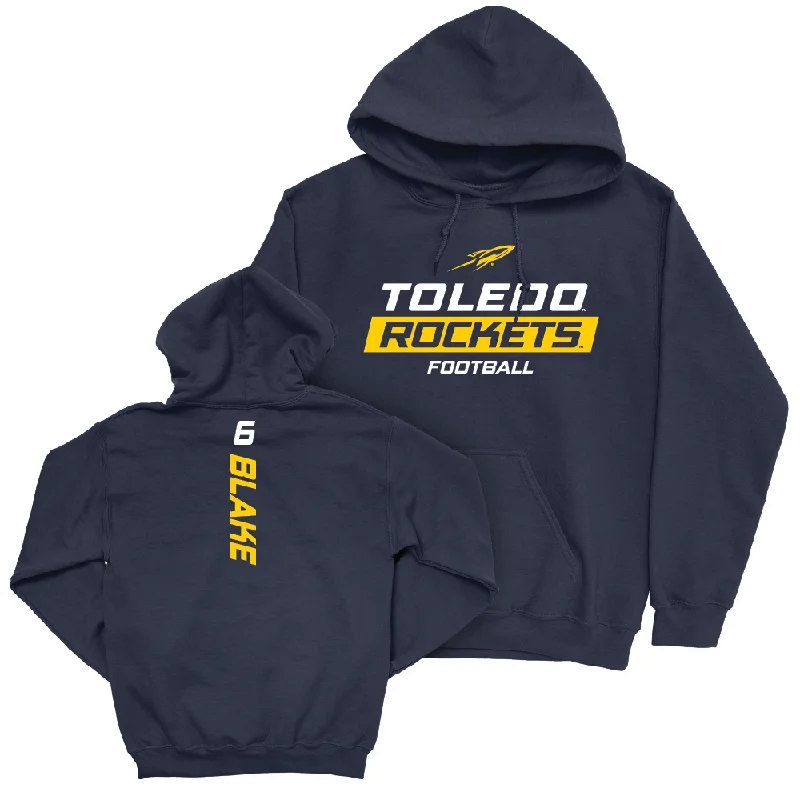 Toledo Football Navy Rush Hoodie  - Zeke Blake