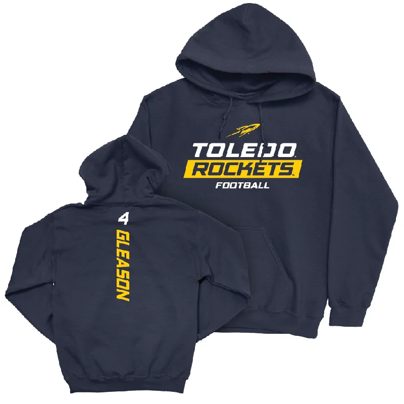 Toledo Football Navy Rush Hoodie - Tucker Gleason | #4