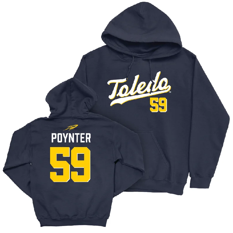 Toledo Football Navy Script Hoodie - Martez Poynter | #59