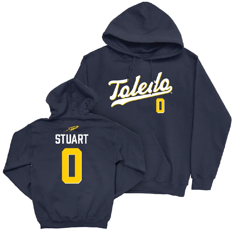 Toledo Football Navy Script Hoodie  - Jacquez Stuart