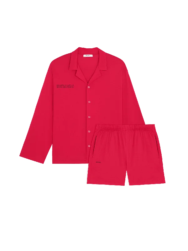 Womens 365 Lightweight Short Pyjama Shorts Set —goji red