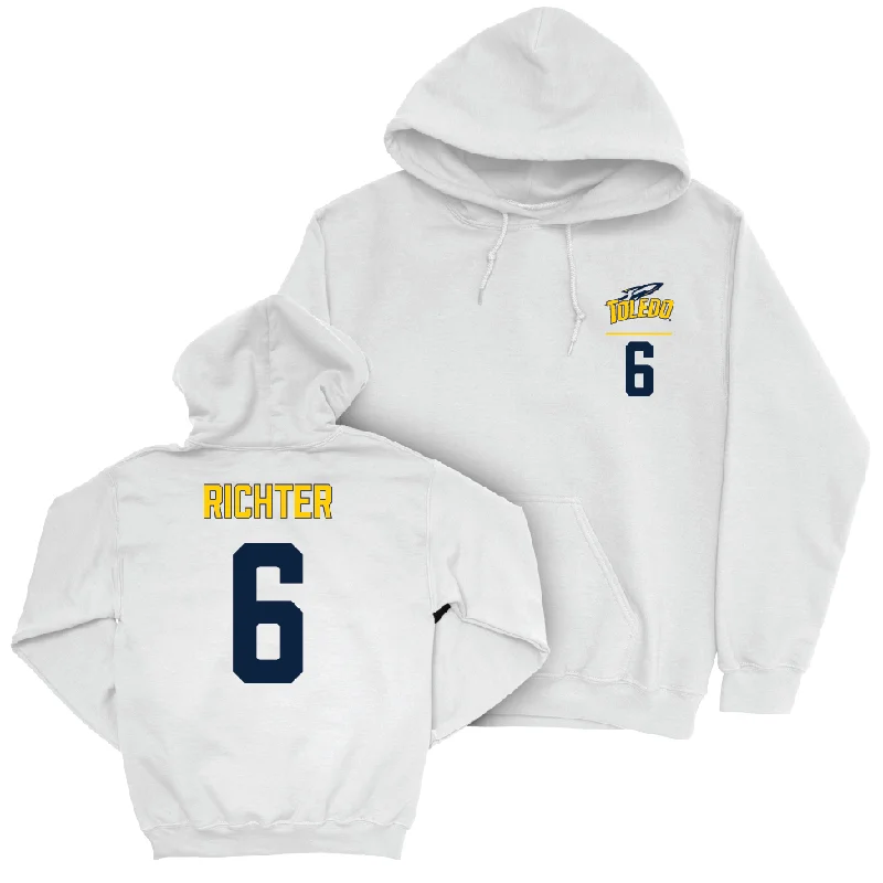 Toledo Football White Logo Hoodie - John Alan Richter | #6