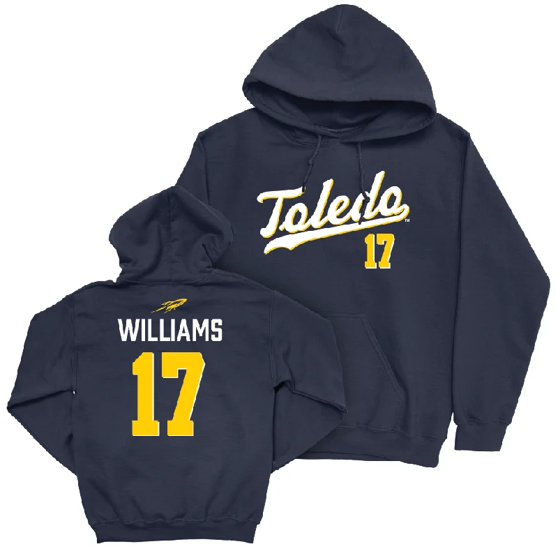 Toledo Football Navy Script Hoodie - Eric Williams | #17