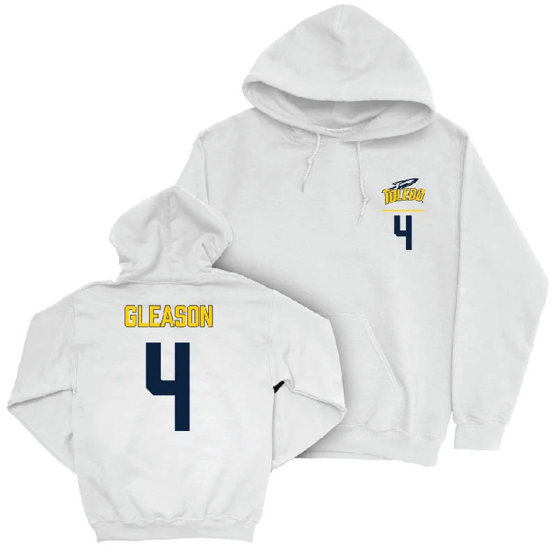 Toledo Football White Logo Hoodie - Tucker Gleason | #4