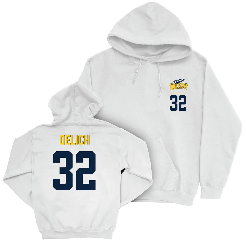 Toledo Football White Logo Hoodie  - Landen Delich