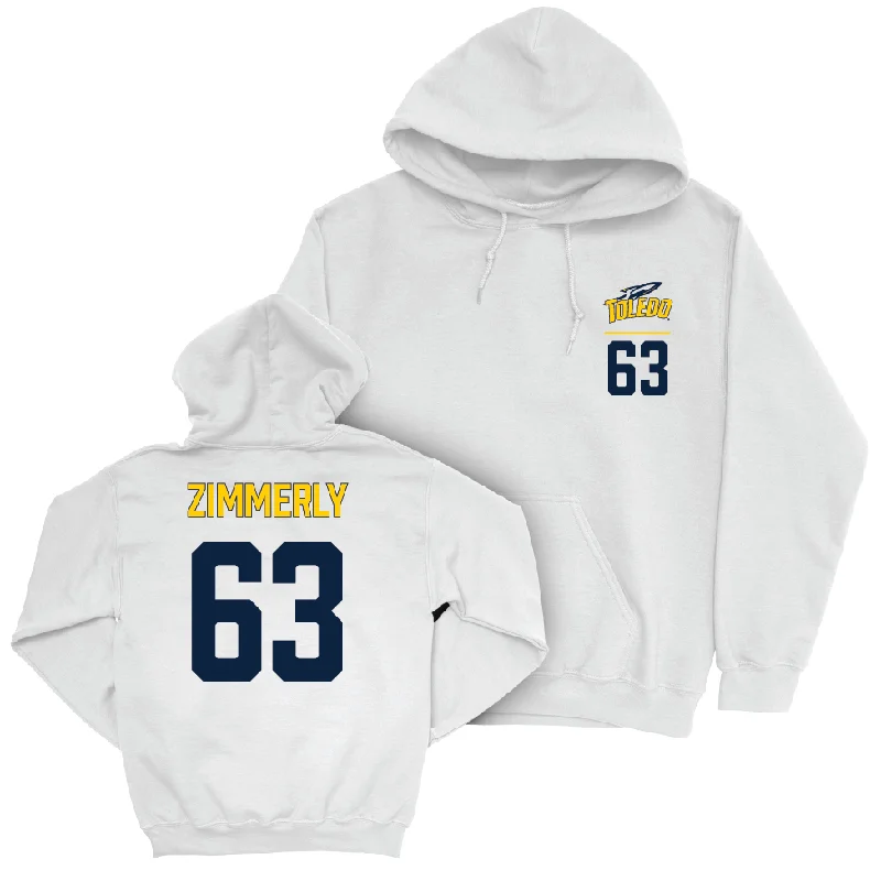 Toledo Football White Logo Hoodie - Grant Zimmerly | #63