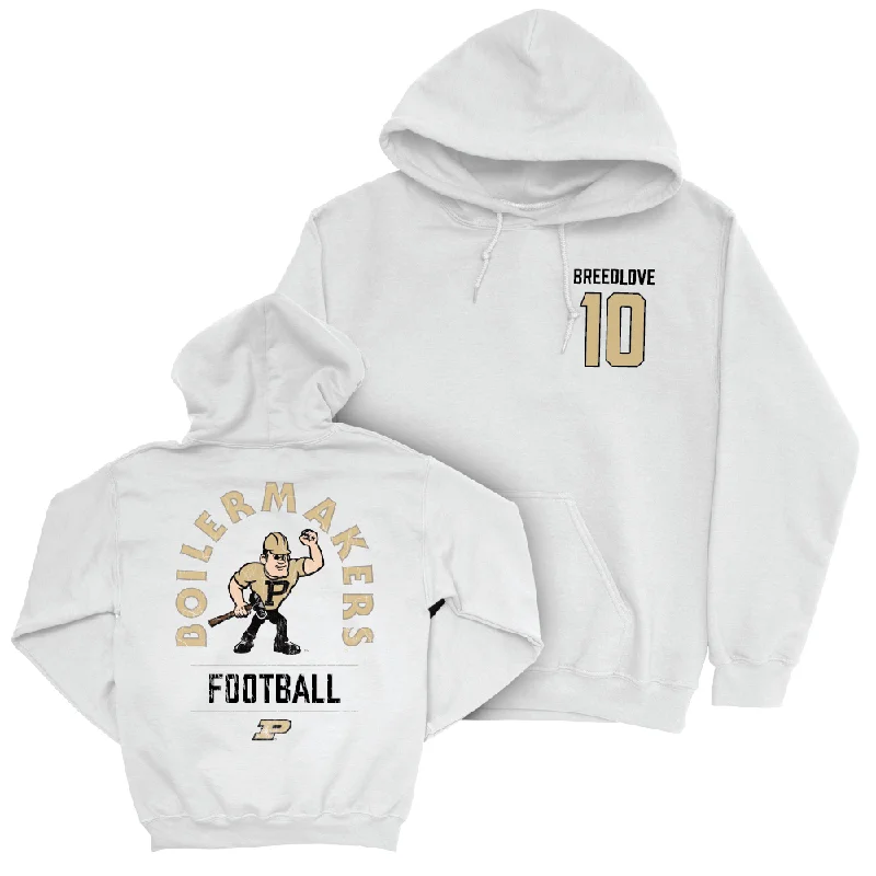 Football White Mascot Hoodie   - Kyndrich Breedlove