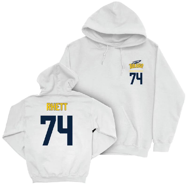 Toledo Football White Logo Hoodie - Cole Rhett | #74