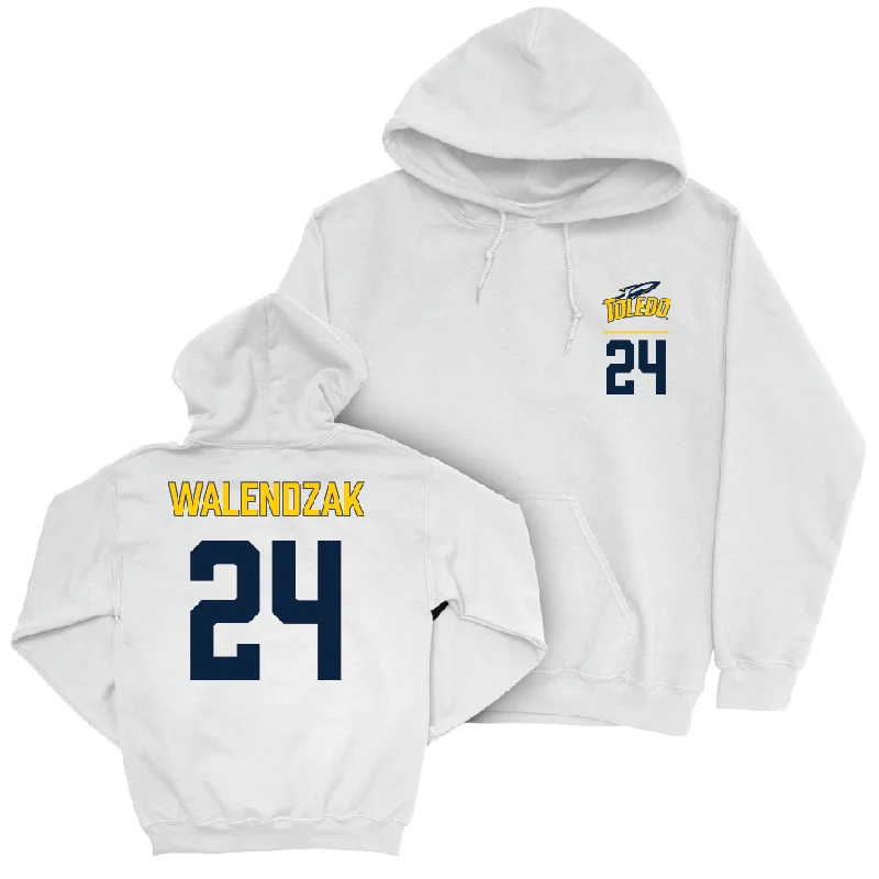 Toledo Football White Logo Hoodie - Connor Walendzak | #24