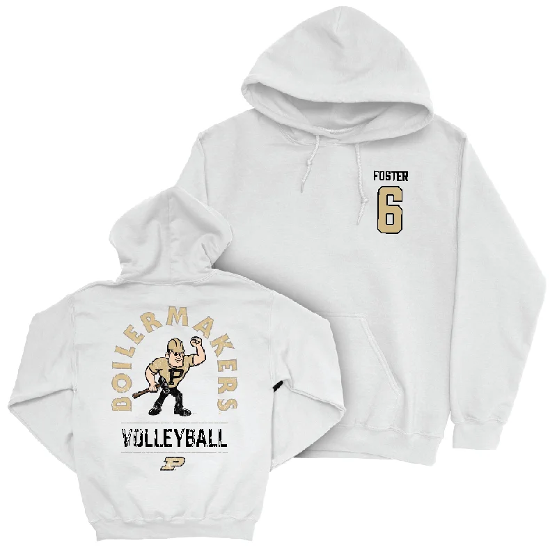 Women's Volleyball White Mascot Hoodie  - Sienna Foster