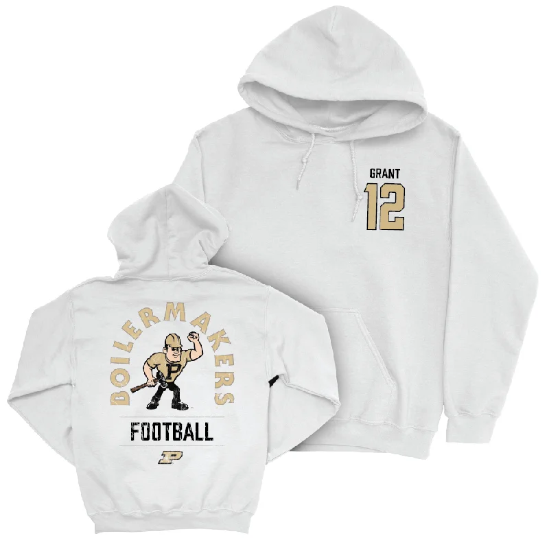 Football White Mascot Hoodie   - Tarrion Grant