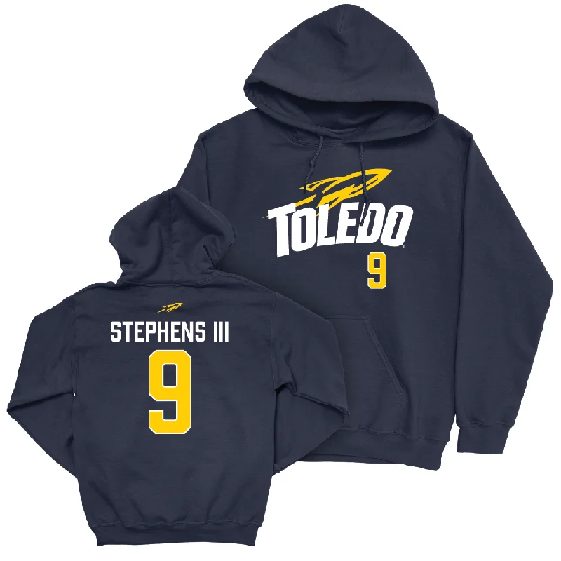 Toledo Football Navy Sideline Hoodie - Larry Stephens III | #9