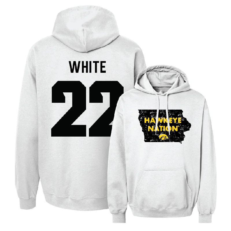 White Football State Hoodie   - Max White