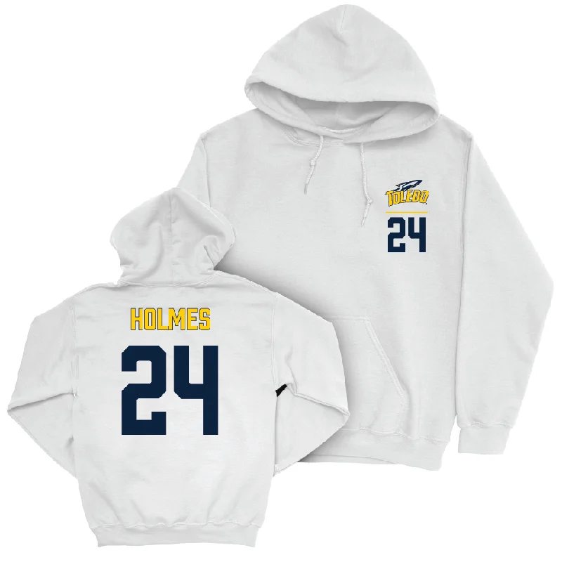 Toledo Football White Logo Hoodie - Kaden Holmes | #24