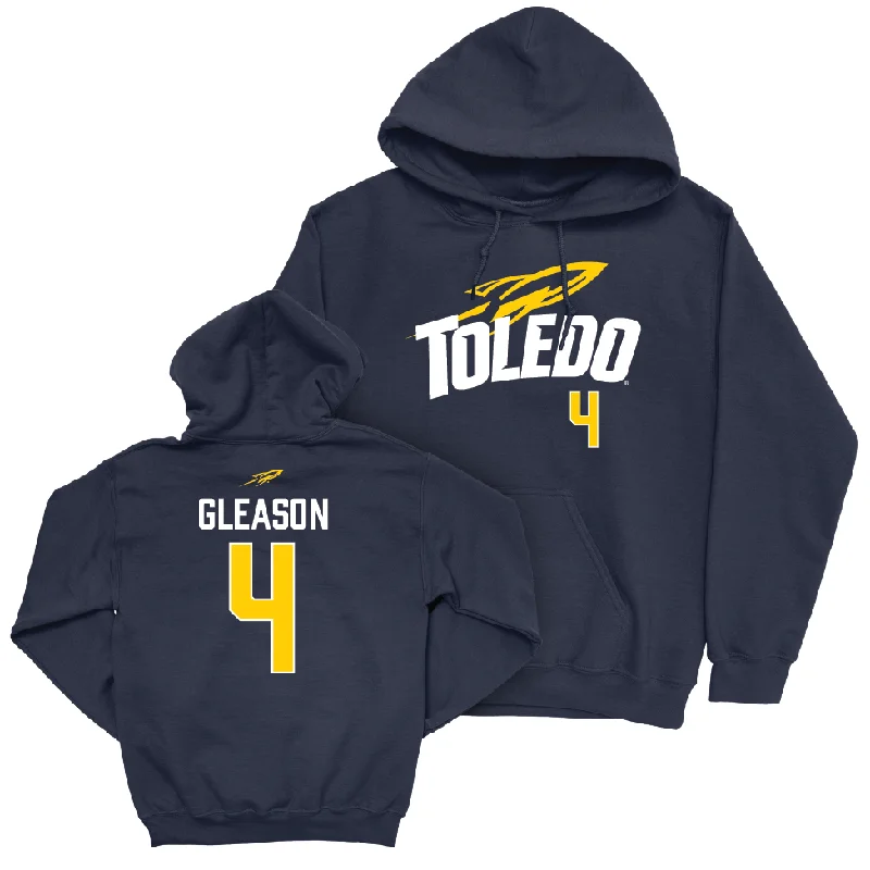 Toledo Football Navy Sideline Hoodie - Tucker Gleason | #4