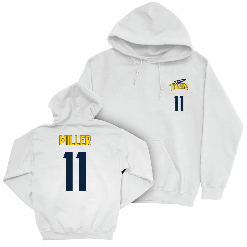 Toledo Football White Logo Hoodie  - Hyajah Miller