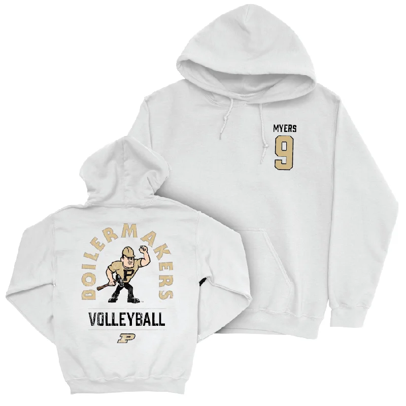 Women's Volleyball White Mascot Hoodie  - Lourdès Myers