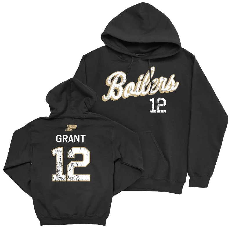 Football Black Script Hoodie   - Tarrion Grant