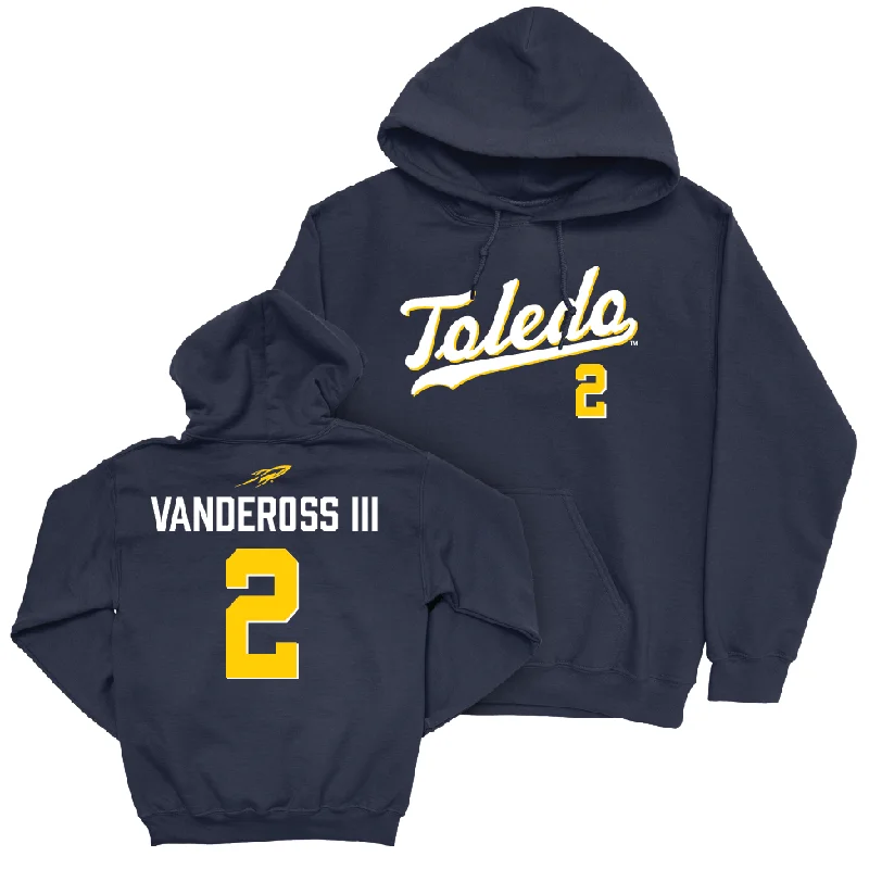 Toledo Football Navy Script Hoodie - Junior Vandeross III | #2