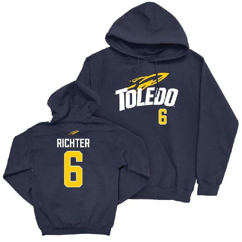 Toledo Football Navy Sideline Hoodie - John Alan Richter | #6