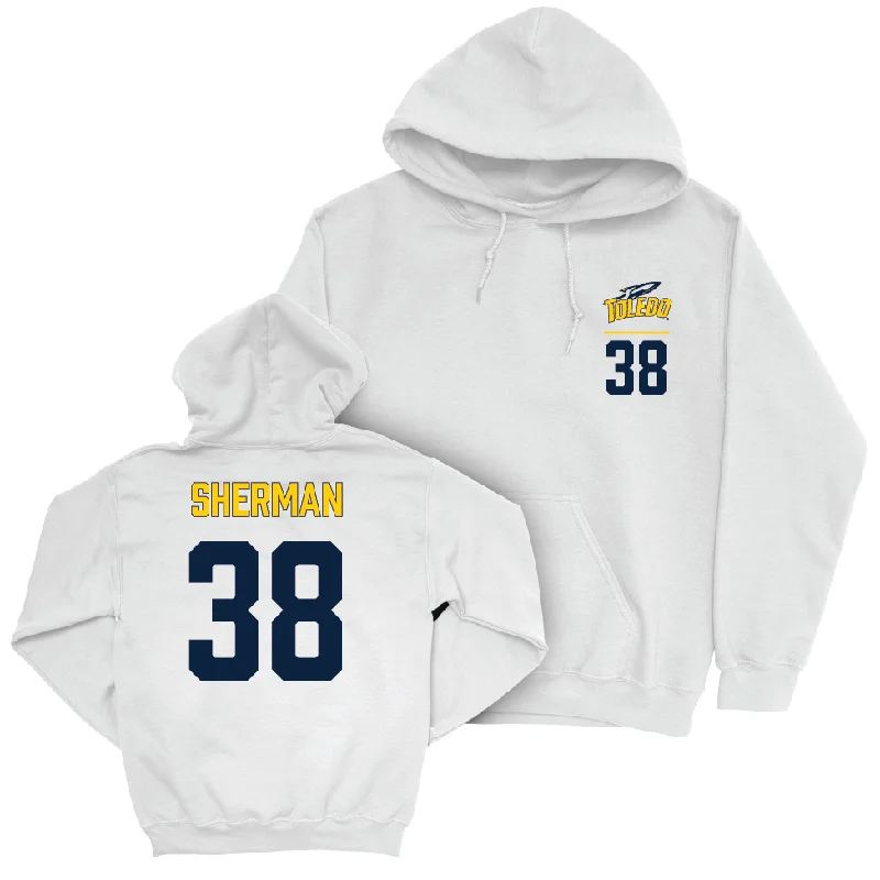 Toledo Football White Logo Hoodie - K’Von Sherman | #38