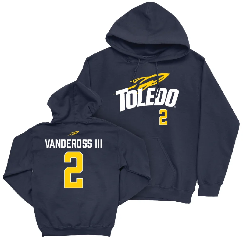 Toledo Football Navy Sideline Hoodie - Junior Vandeross III | #2