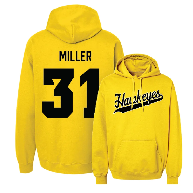 Gold Football Script Hoodie   - Eli Miller