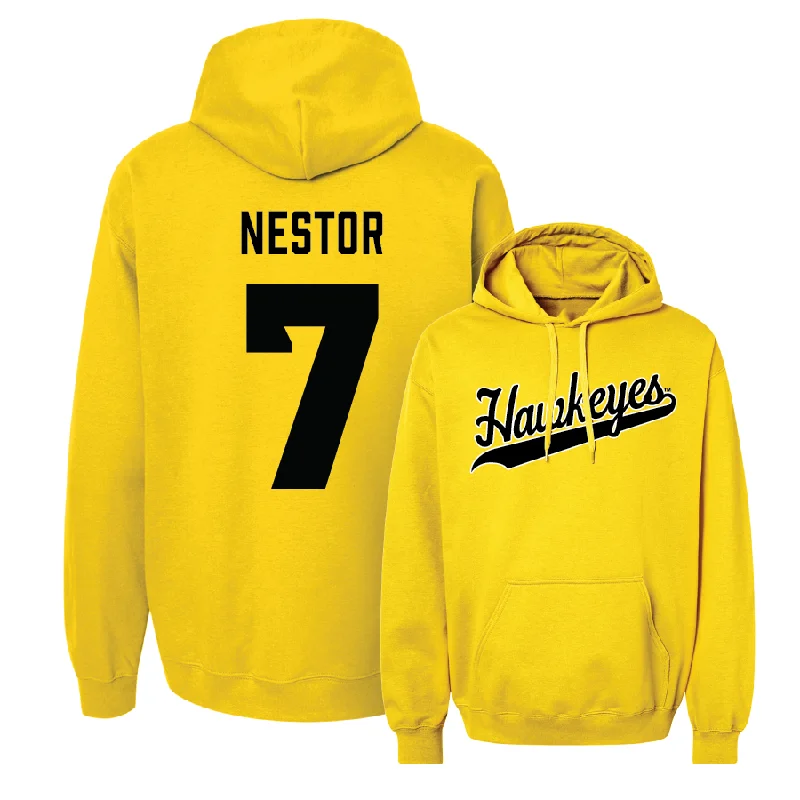 Gold Football Script Hoodie   - John Nestor