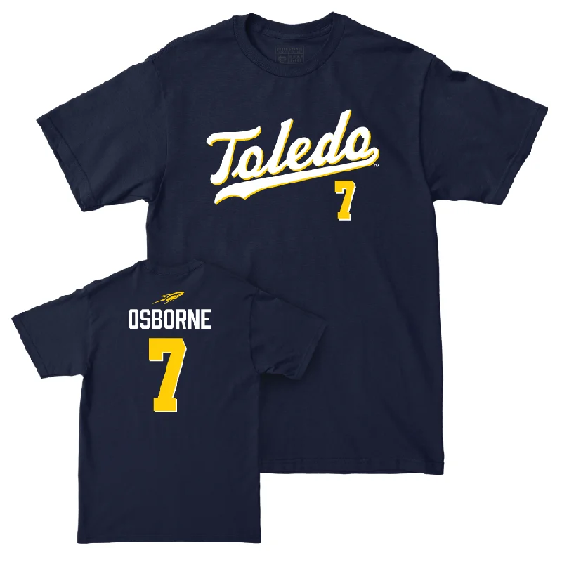 Toledo Men's Basketball Navy Script Hoodie  - Tyler Ode