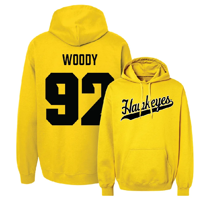 Gold Football Script Hoodie   - Tripp Woody