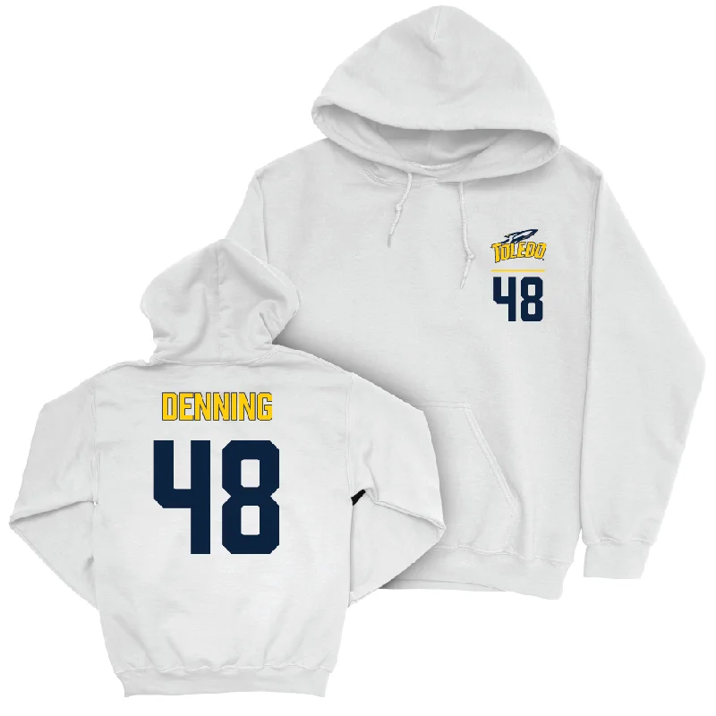 Toledo Football White Logo Hoodie - Michael Denning | #48