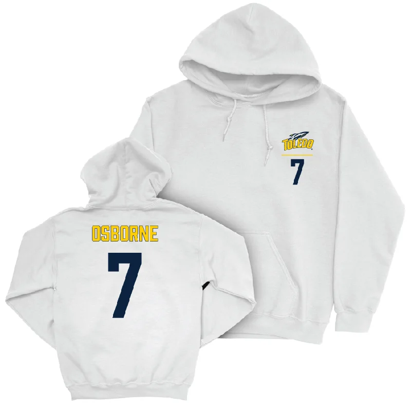 Toledo Men's Basketball White Logo Hoodie  - Tyler Ode