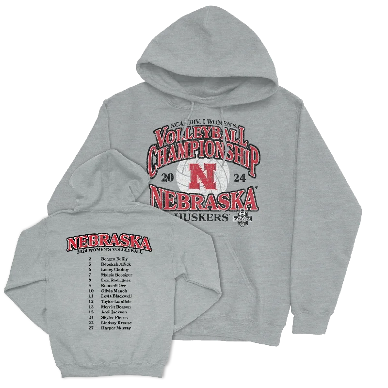 Nebraska Women's Volleyball 2024 Championship Weekend Sport Grey Hoodie