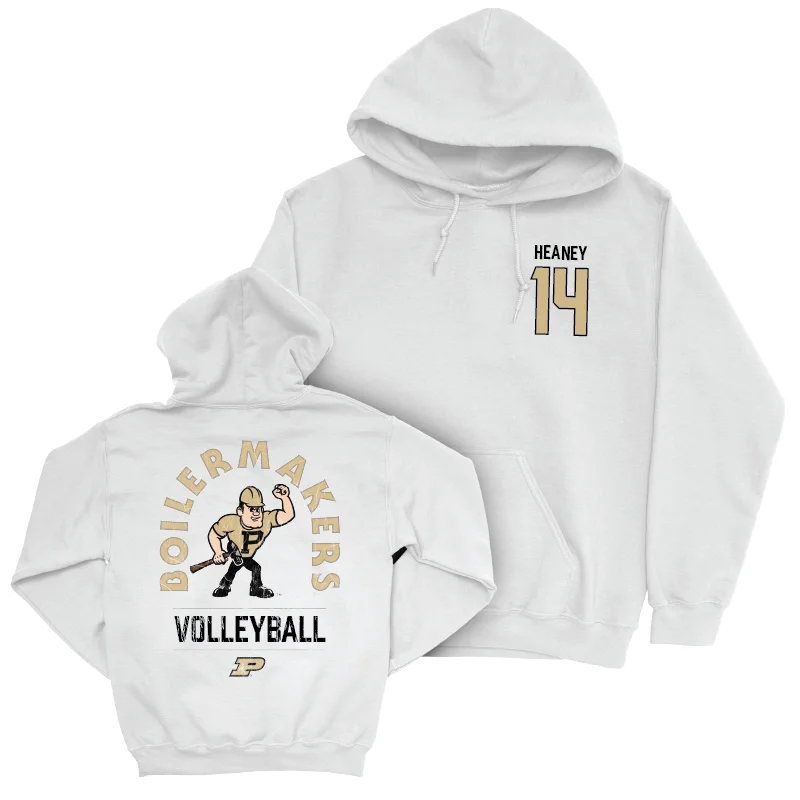 Women's Volleyball White Mascot Hoodie  - Grace Heaney