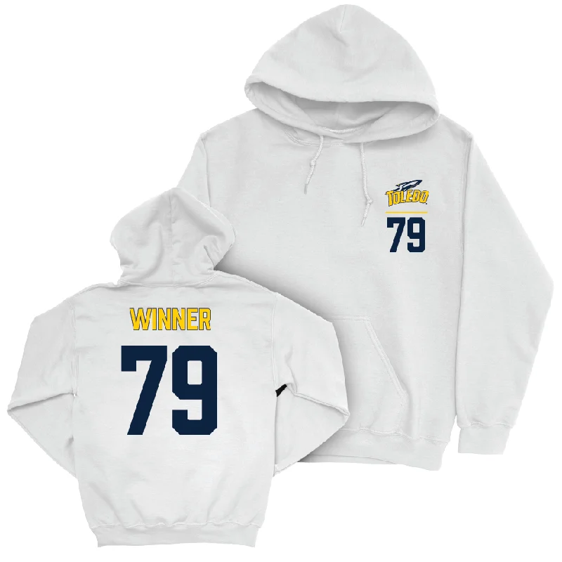 Toledo Football White Logo Hoodie - Alek Winner | #79