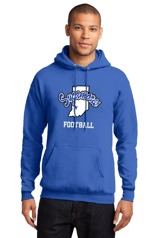 Port & Company® Sycamores Football Essential Fleece Hooded Sweatshirt