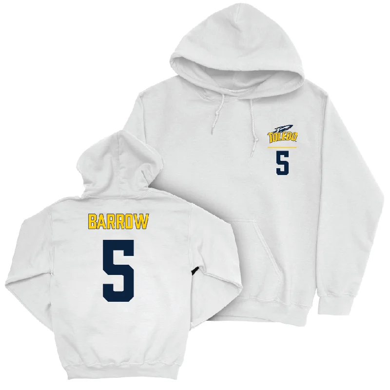 Toledo Football White Logo Hoodie - Jackson Barrow | #5