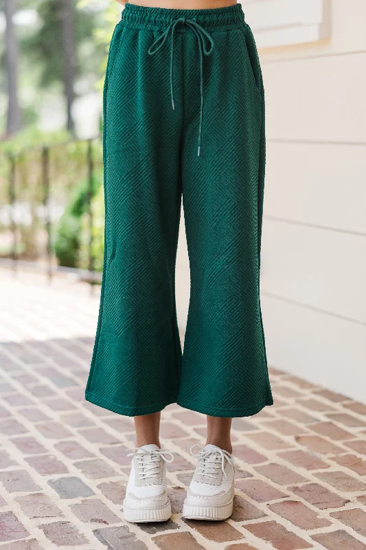 Make Your Day Emerald Green Textured Pants