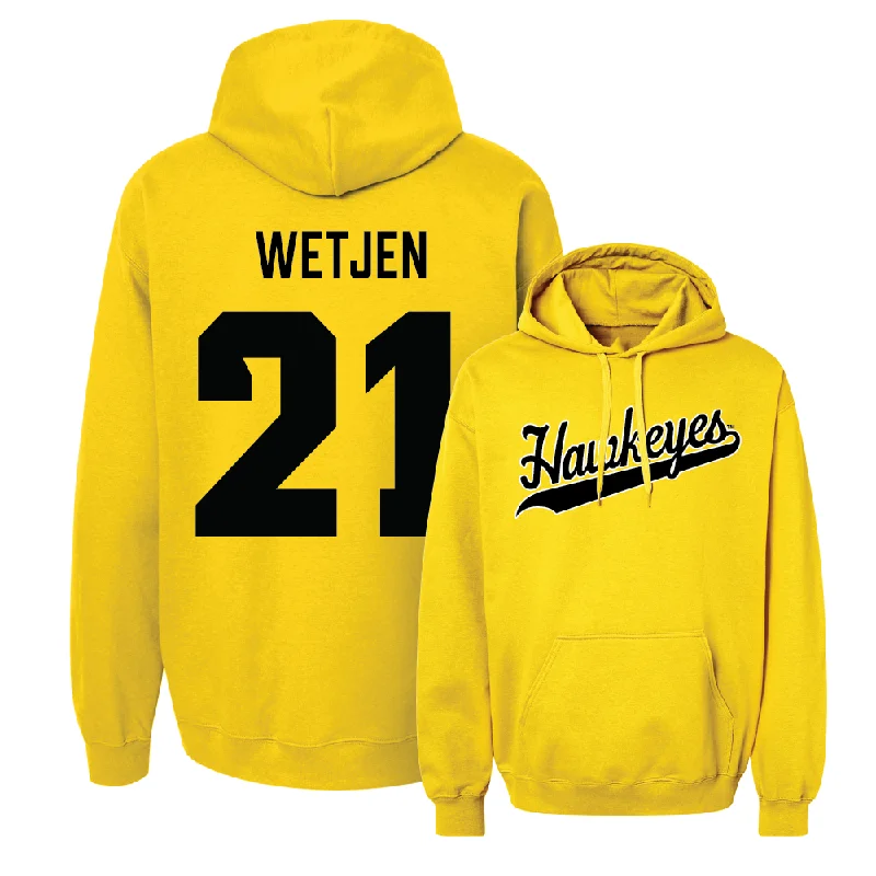 Gold Football Script Hoodie   - Kaden Wetjen