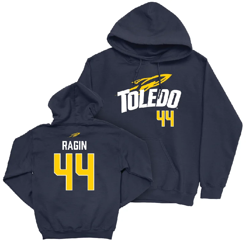 Toledo Football Navy Sideline Hoodie - D'Andre Ragin | #44