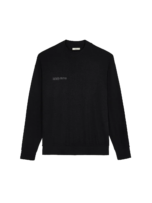 Men's Seaweed Lyocell Fine Knit Top—Black