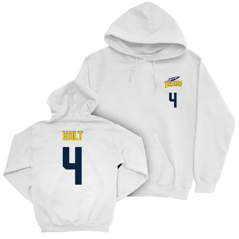 Toledo Football White Logo Hoodie  - Deshawn Holt