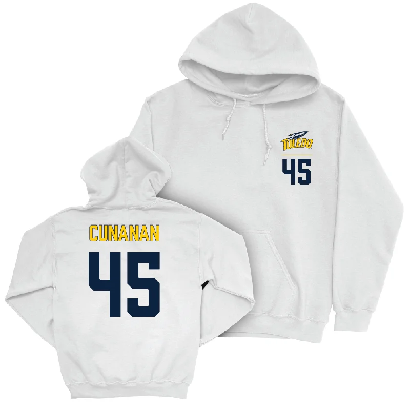 Toledo Football White Logo Hoodie  - Dylan Cunanan