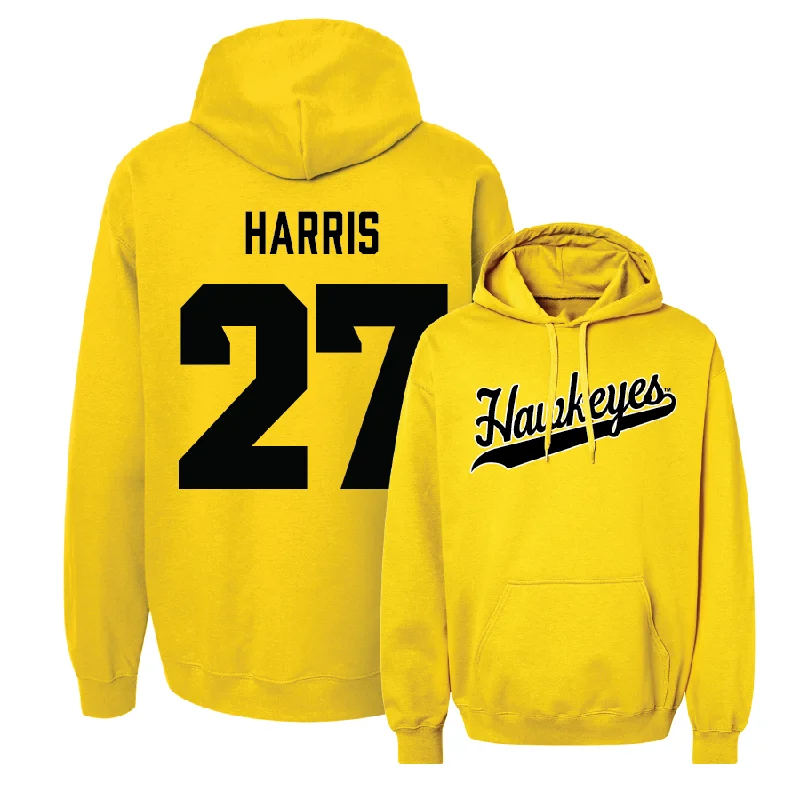 Gold Football Script Hoodie   - Jermari Harris