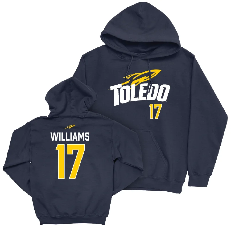 Toledo Football Navy Sideline Hoodie - Eric Williams | #17