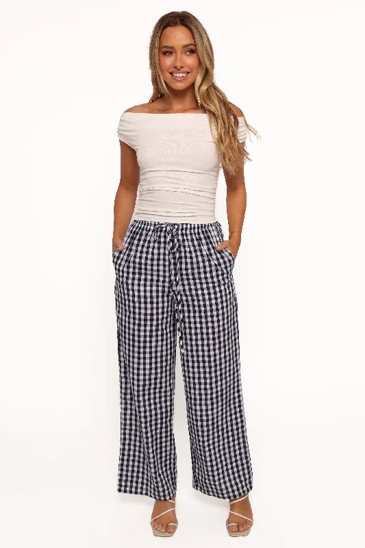 Dara Pant - Navy Gingham