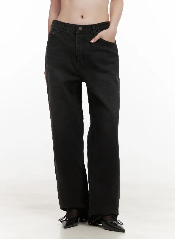 Cotton Solid Straight Fit Pants OD418